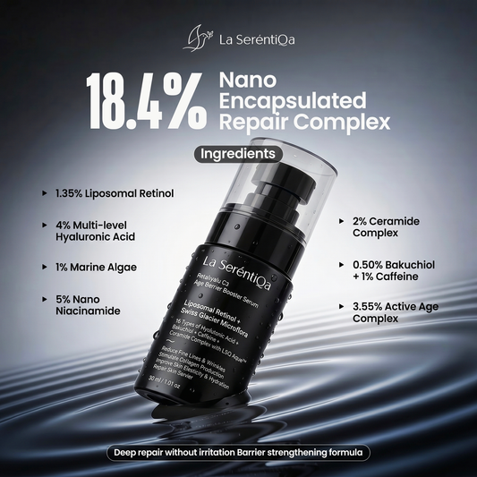 1.35% Liposomal Retinol Serum with 0.5% Bakuchiol for Fine Lines & Wrinkles | Night Repair Barrier Booster for All Skin Types